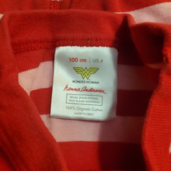 Hanna Andersson Toddler EUC- Red and Pink Striped Pajama Set - Picture 3 of 3